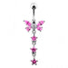 Butterfly With Star Dangling Belly Ring - Monster Piercing