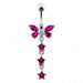 Butterfly With Star Dangling Belly Ring - Monster Piercing