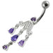 Chandelier Dangling Surgical Grade Steel Banana bar Belly Ring - Monster Piercing