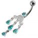 Chandelier Dangling Surgical Grade Steel Banana bar Belly Ring - Monster Piercing