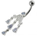 Chandelier Dangling Surgical Grade Steel Banana bar Belly Ring - Monster Piercing