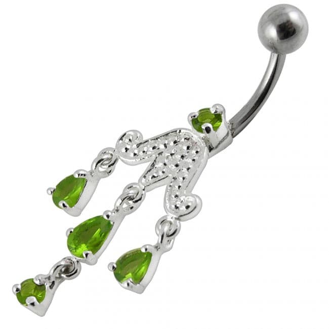 Chandelier Dangling Surgical Grade Steel Banana bar Belly Ring - Monster Piercing