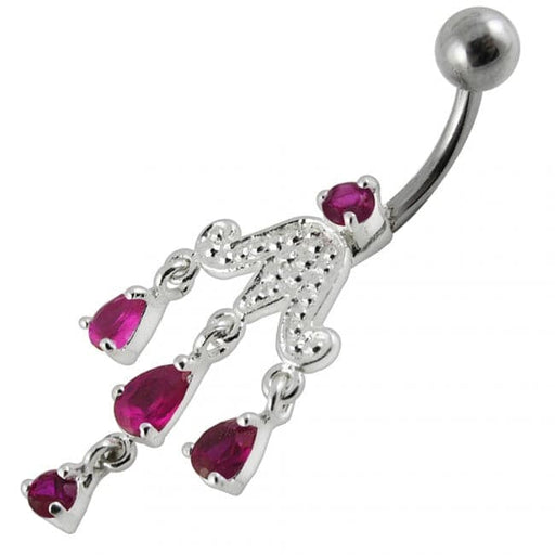 Chandelier Dangling Surgical Grade Steel Banana bar Belly Ring - Monster Piercing