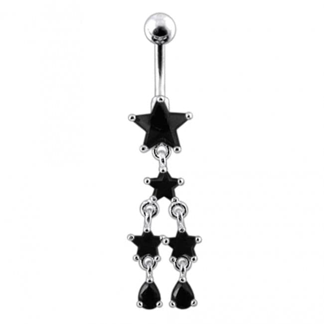 Multi Star Dangling Navel Belly Ring - Monster Piercing