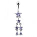 Multi Star Dangling Navel Belly Ring - Monster Piercing