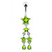 Multi Star Dangling Navel Belly Ring - Monster Piercing