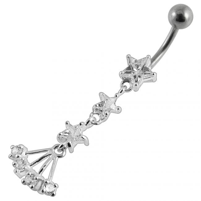 Star Fancy Flower Dangling Belly Ring - Monster Piercing