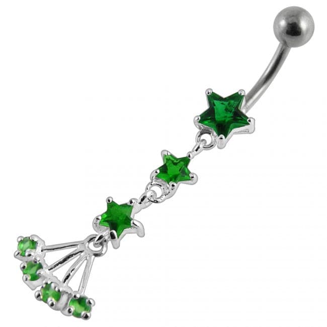 Star Fancy Flower Dangling Belly Ring - Monster Piercing