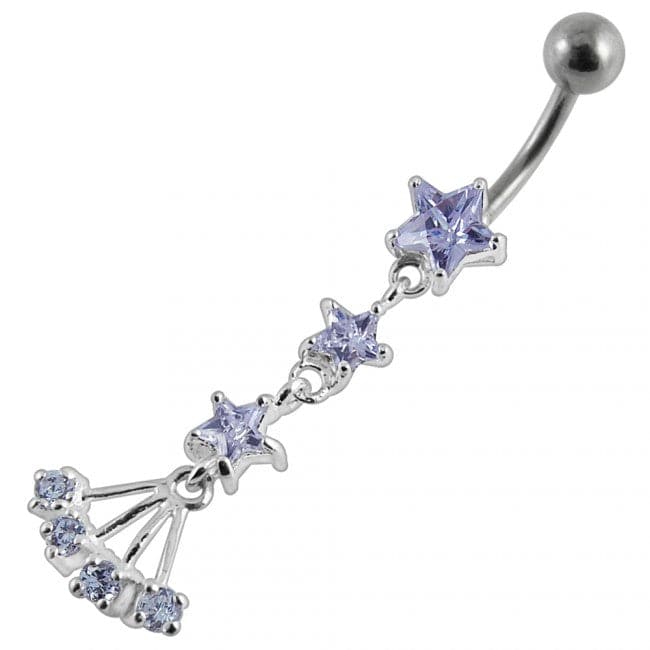 Star Fancy Flower Dangling Belly Ring - Monster Piercing