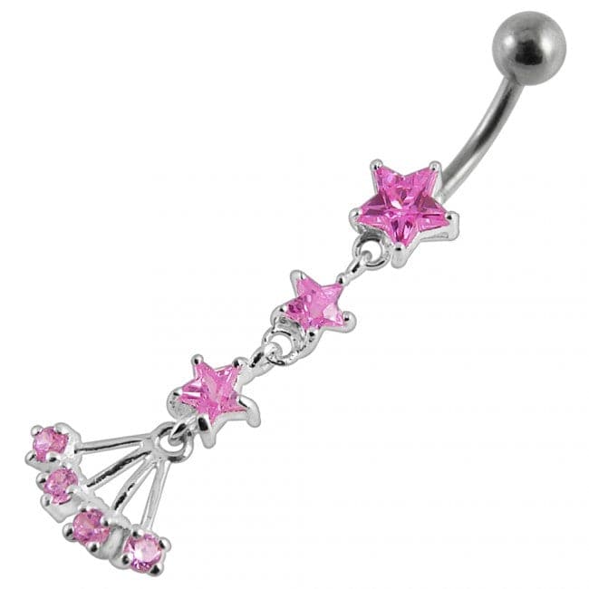 Star Fancy Flower Dangling Belly Ring - Monster Piercing