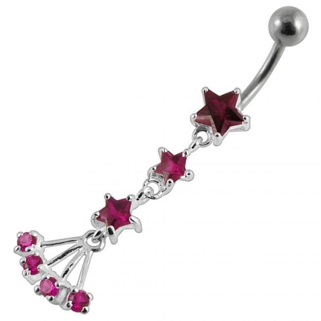 Star Fancy Flower Dangling Belly Ring - Monster Piercing