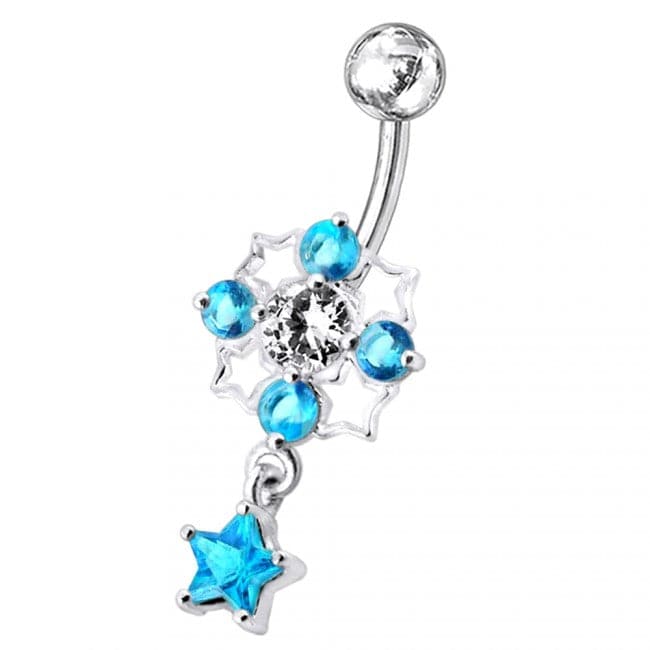 Tetra Star Dangling Belly Ring - Monster Piercing