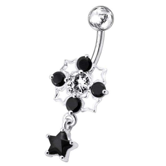 Tetra Star Dangling Belly Ring - Monster Piercing