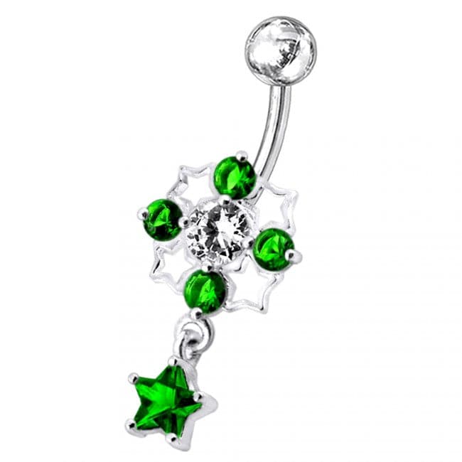 Tetra Star Dangling Belly Ring - Monster Piercing