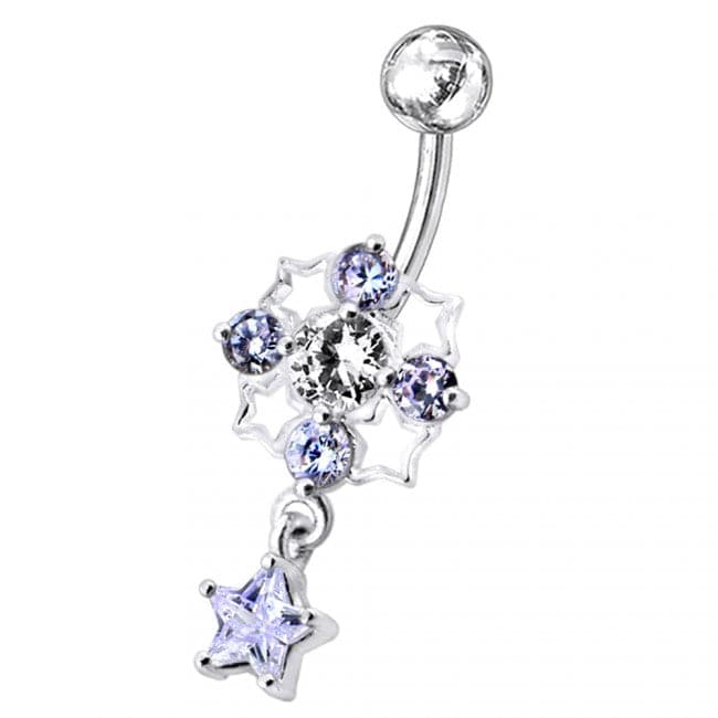 Tetra Star Dangling Belly Ring - Monster Piercing