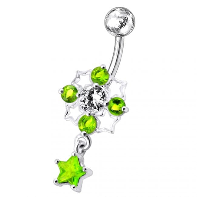 Tetra Star Dangling Belly Ring - Monster Piercing