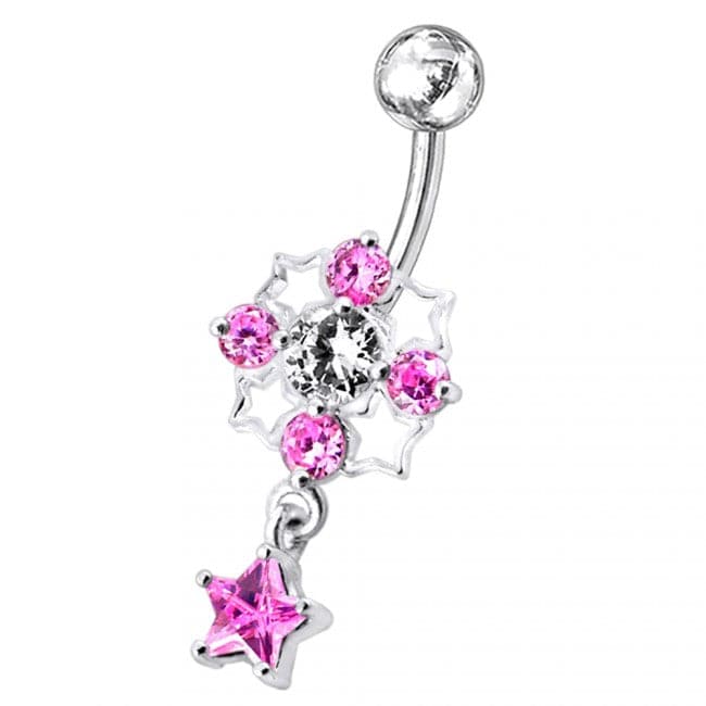 Tetra Star Dangling Belly Ring - Monster Piercing