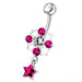 Tetra Star Dangling Belly Ring - Monster Piercing