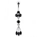 Triple Stone Dangling Belly Ring - Monster Piercing