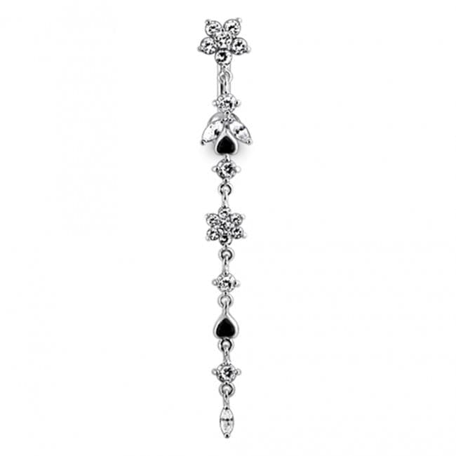 Flower Climber Dangling Belly Ring - Monster Piercing