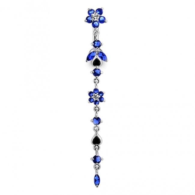 Flower Climber Dangling Belly Ring - Monster Piercing