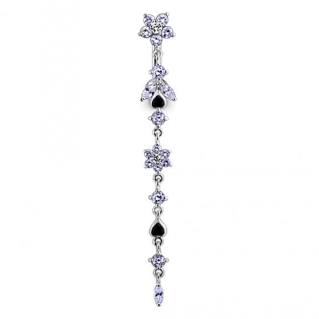 Flower Climber Dangling Belly Ring - Monster Piercing