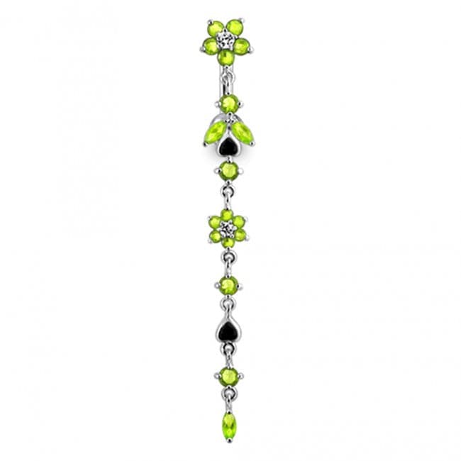 Flower Climber Dangling Belly Ring - Monster Piercing