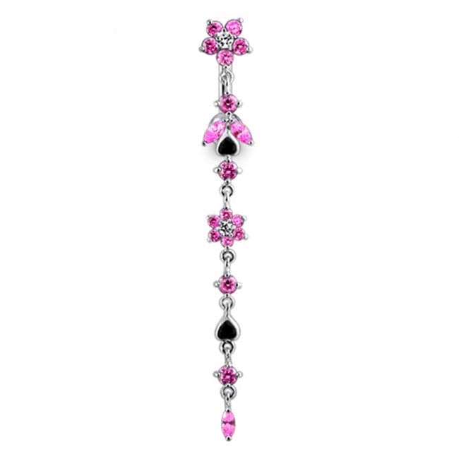 Flower Climber Dangling Belly Ring - Monster Piercing