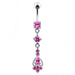 Flower Bud Dangling Belly Ring - Monster Piercing