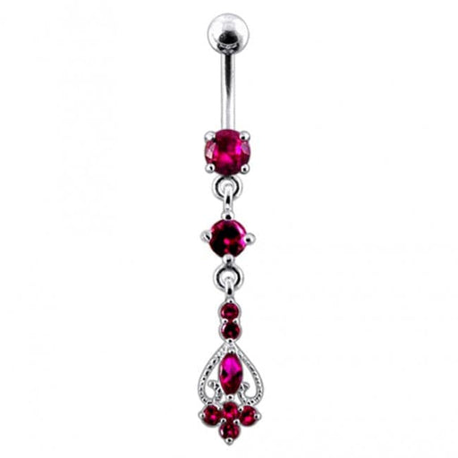 Flower Bud Dangling Belly Ring - Monster Piercing