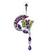 Shark and Butterfly Dangling Belly Ring - Monster Piercing