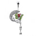 Shark and Butterfly Dangling Belly Ring - Monster Piercing