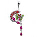 Shark and Butterfly Dangling Belly Ring - Monster Piercing