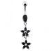 Double Flower Dangling Belly Ring - Monster Piercing