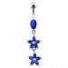 Double Flower Dangling Belly Ring - Monster Piercing