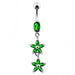 Double Flower Dangling Belly Ring - Monster Piercing