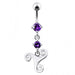 Celtic Surgical Grade Steel Curved Bar Dangling Belly Ring - Monster Piercing