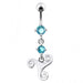 Celtic Surgical Grade Steel Curved Bar Dangling Belly Ring - Monster Piercing