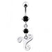 Celtic Surgical Grade Steel Curved Bar Dangling Belly Ring - Monster Piercing