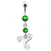 Celtic Surgical Grade Steel Curved Bar Dangling Belly Ring - Monster Piercing