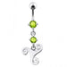 Celtic Surgical Grade Steel Curved Bar Dangling Belly Ring - Monster Piercing