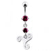 Celtic Surgical Grade Steel Curved Bar Dangling Belly Ring - Monster Piercing