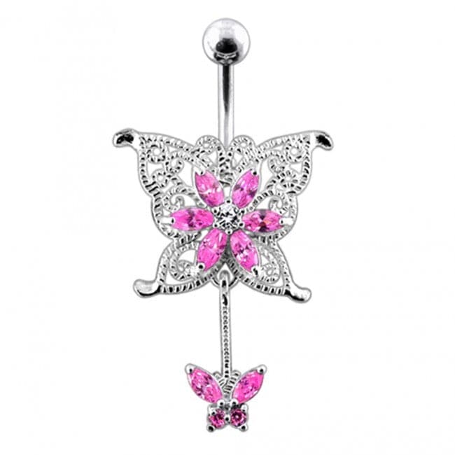 Mother and Child Buttterfly Belly Ring - Monster Piercing