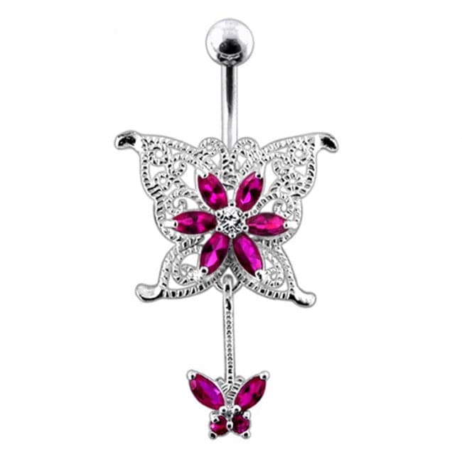 Mother and Child Buttterfly Belly Ring - Monster Piercing