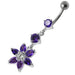 Flower Silver Dangling 316L SS Bar Navel body RingÊ - Monster Piercing