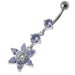 Flower Silver Dangling 316L SS Bar Navel body RingÊ - Monster Piercing