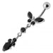 Silver Jeweled Butterfly Dangling Banana Bar Belly RingÊ - Monster Piercing