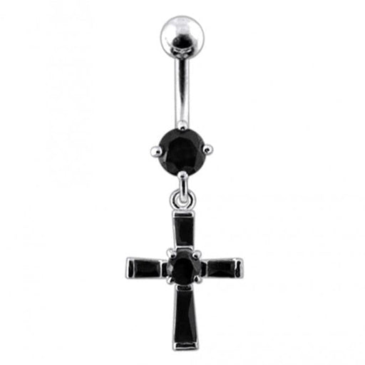 Fancy Cross Dangling Belly Ring - Monster Piercing