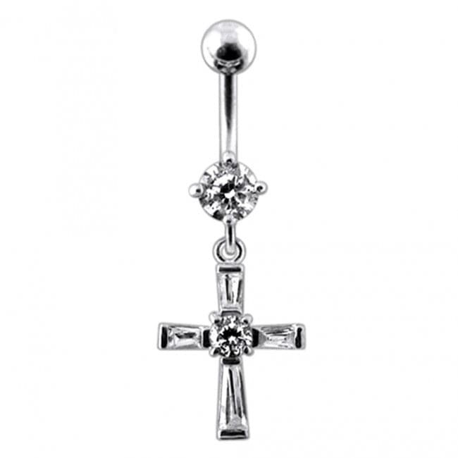 Fancy Cross Dangling Belly Ring - Monster Piercing