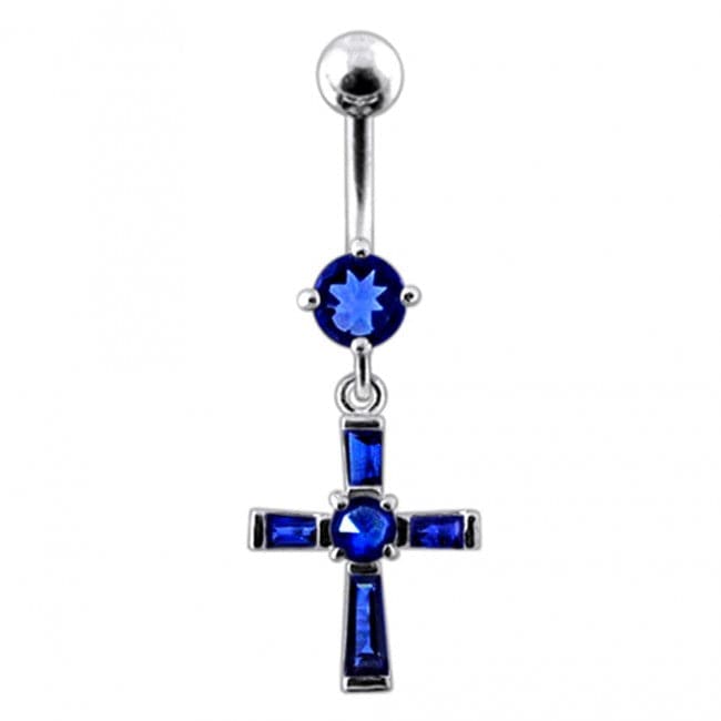 Fancy Cross Dangling Belly Ring - Monster Piercing